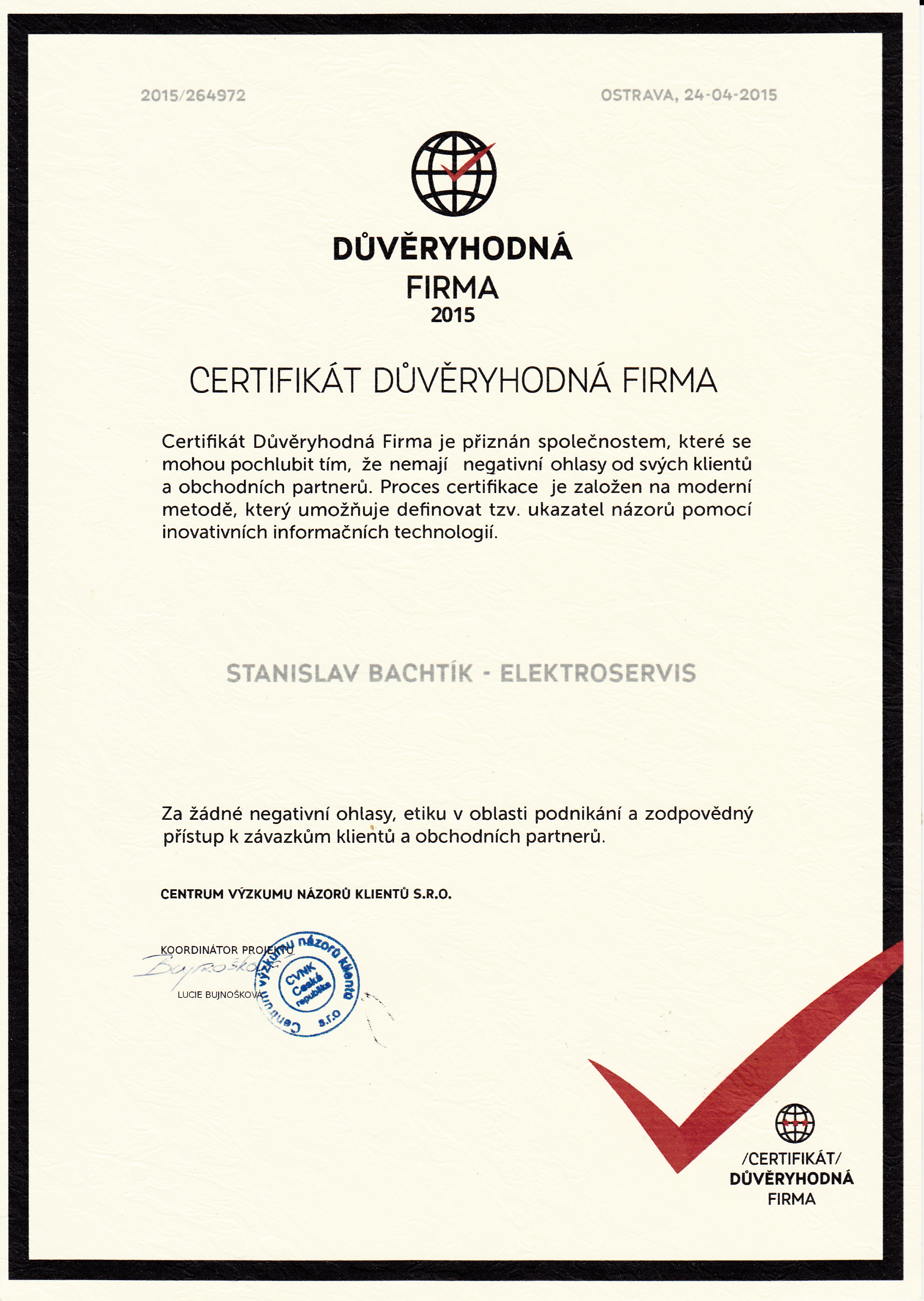 certifikát